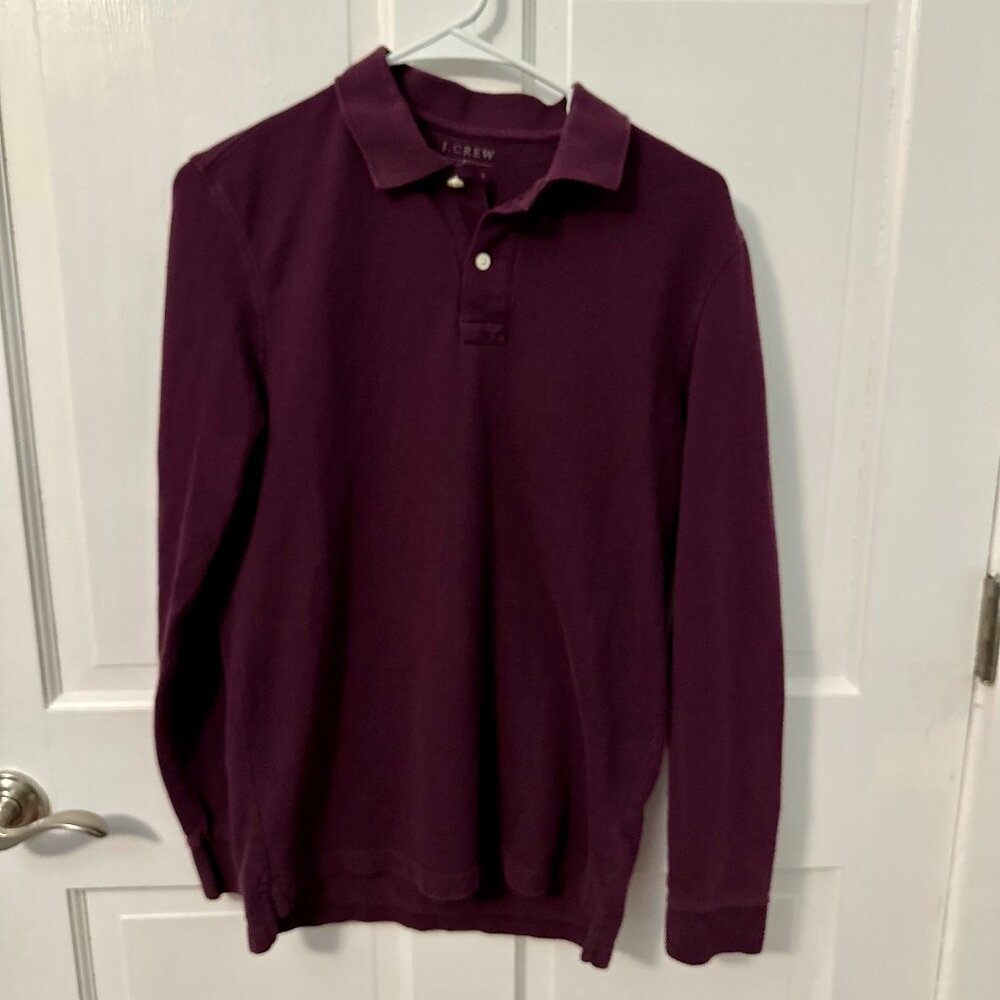 Burgundy Crew Long-Sleeve J. Crew Polo